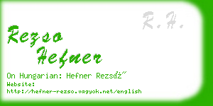 rezso hefner business card